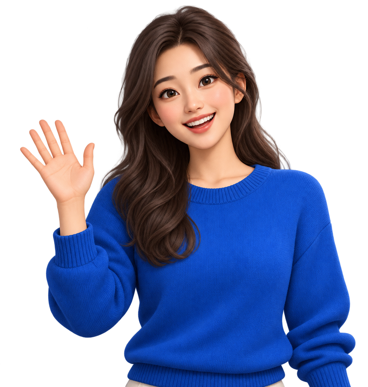 挥手表示 hello 的人物插图